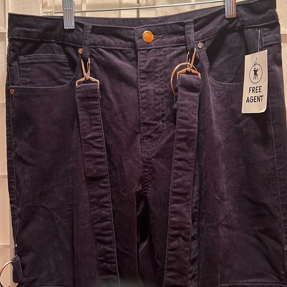 CARGO BONDAGE PANTS; Navy Corduroy, adjustable straps! - Picture 3 of 8
